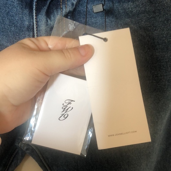 John Elliott  Dark Denim Straight Crop Jeans - Picture 2 of 6